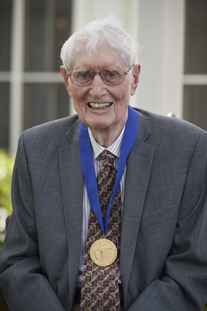 Dorf with his UC Davis Medal.