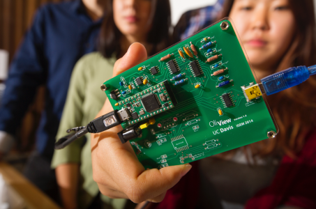 A team of UC Davis students has built a biosensor designed to quickly and easily evaluate the chemical profile of oil, providing producers, distributors, retailers and ultimately consumers with an effective, inexpensive way to ensure olive oil quality.