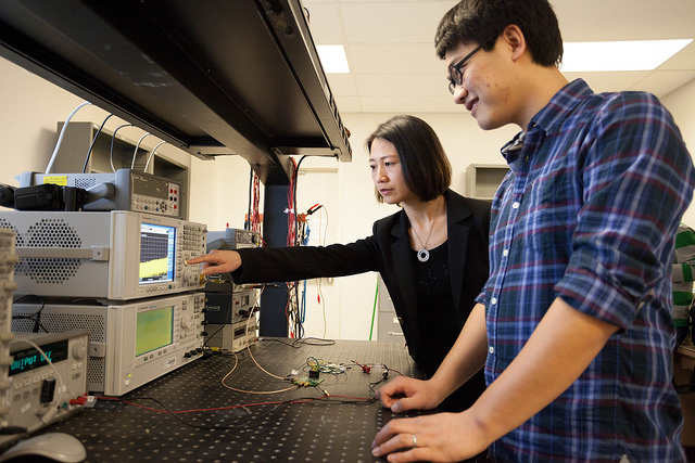 Jane Gu with a student