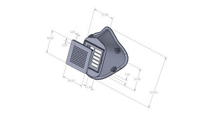 Design of the mask created in SolidWorks