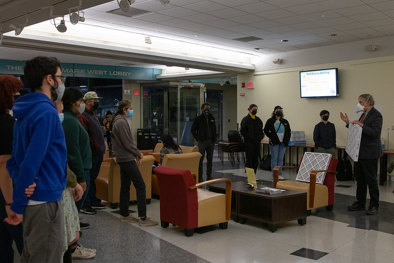 Students in Kemper Hall Lobby