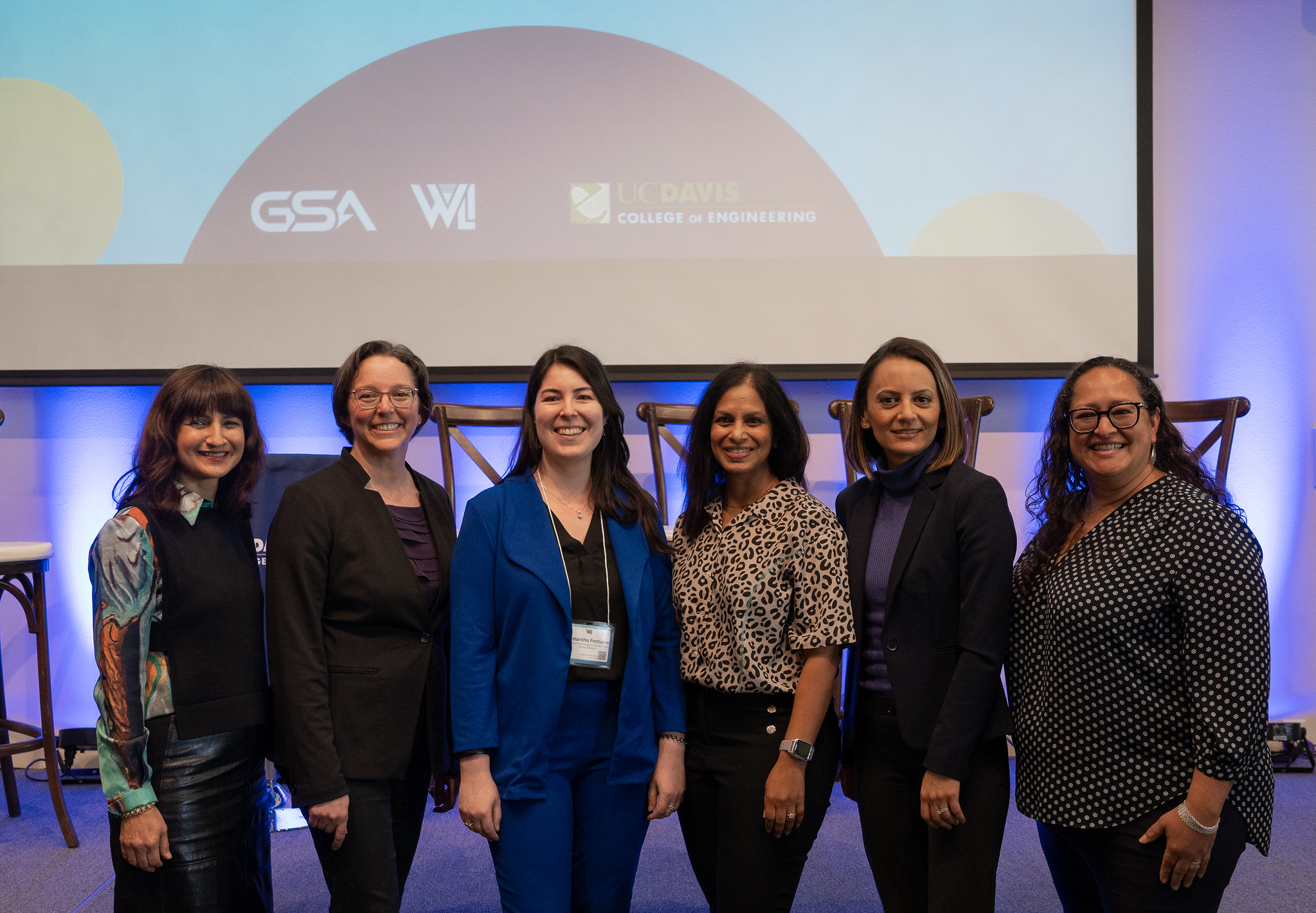 Semiconductor industry leaders Neeti Bhatnagar, Deborah Stromberg, Nitza Basoco, Ponni Carlin and Leyla Hashémi 