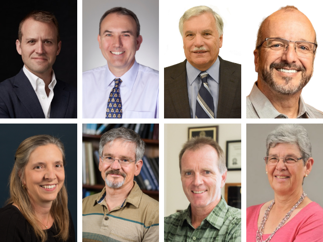 collage of eight professional headshots of engineering alumni being honored with dean's distinguished alumni medals