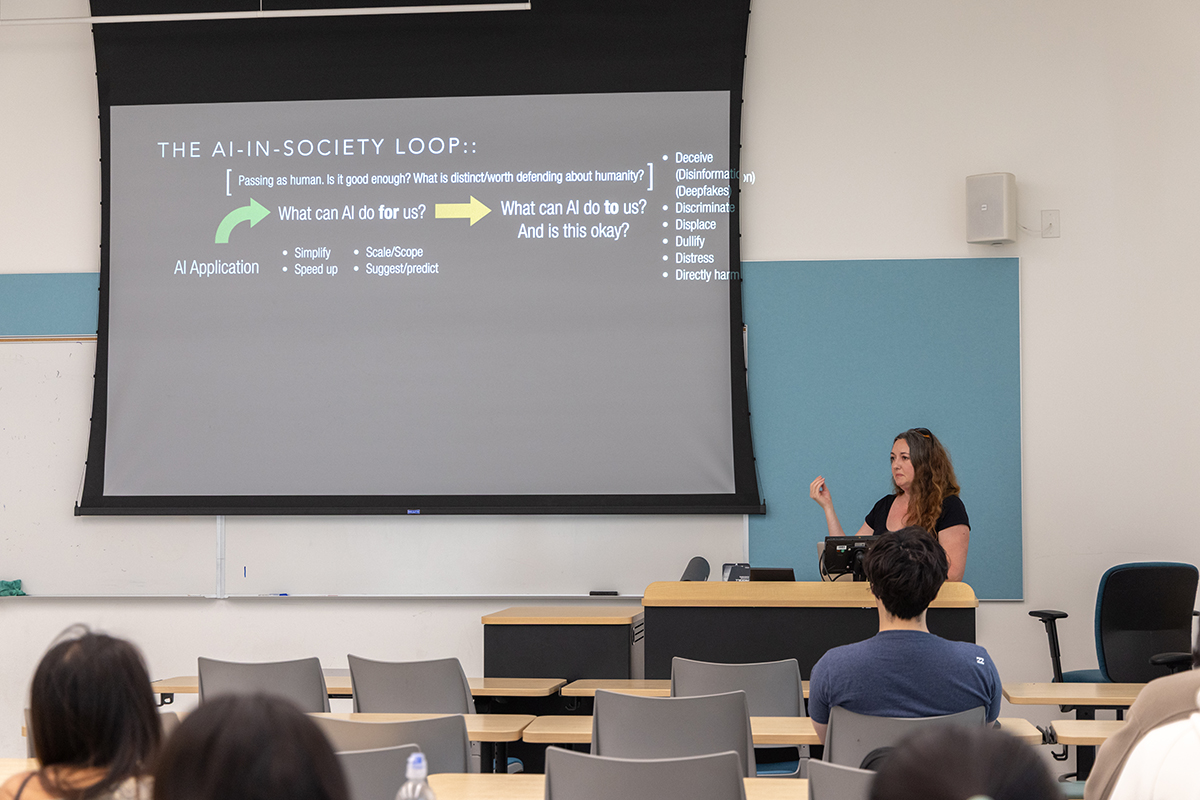 Carrie Alexander speaks in classroom