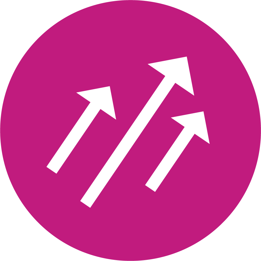 Icon with three arrows pointing up