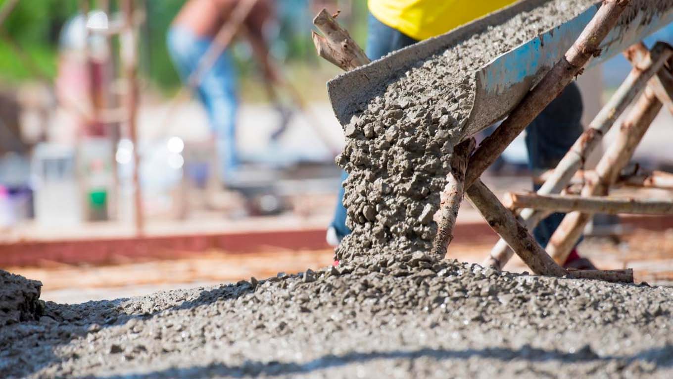 Cement being poured