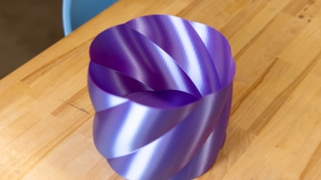 A vase with a geometric design