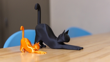 Two 3D printed cats