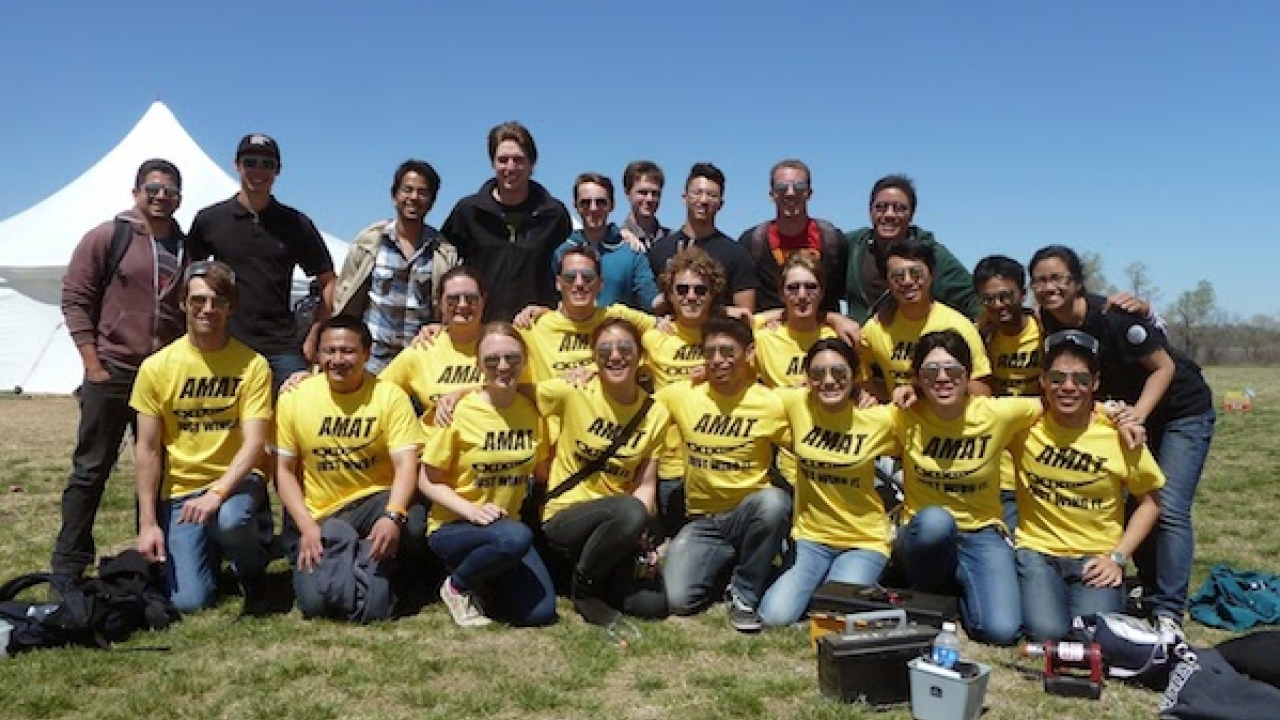Members of the UC Davis Advanced Modeling Aeronautics Team (AMAT) and Aerobrick teams