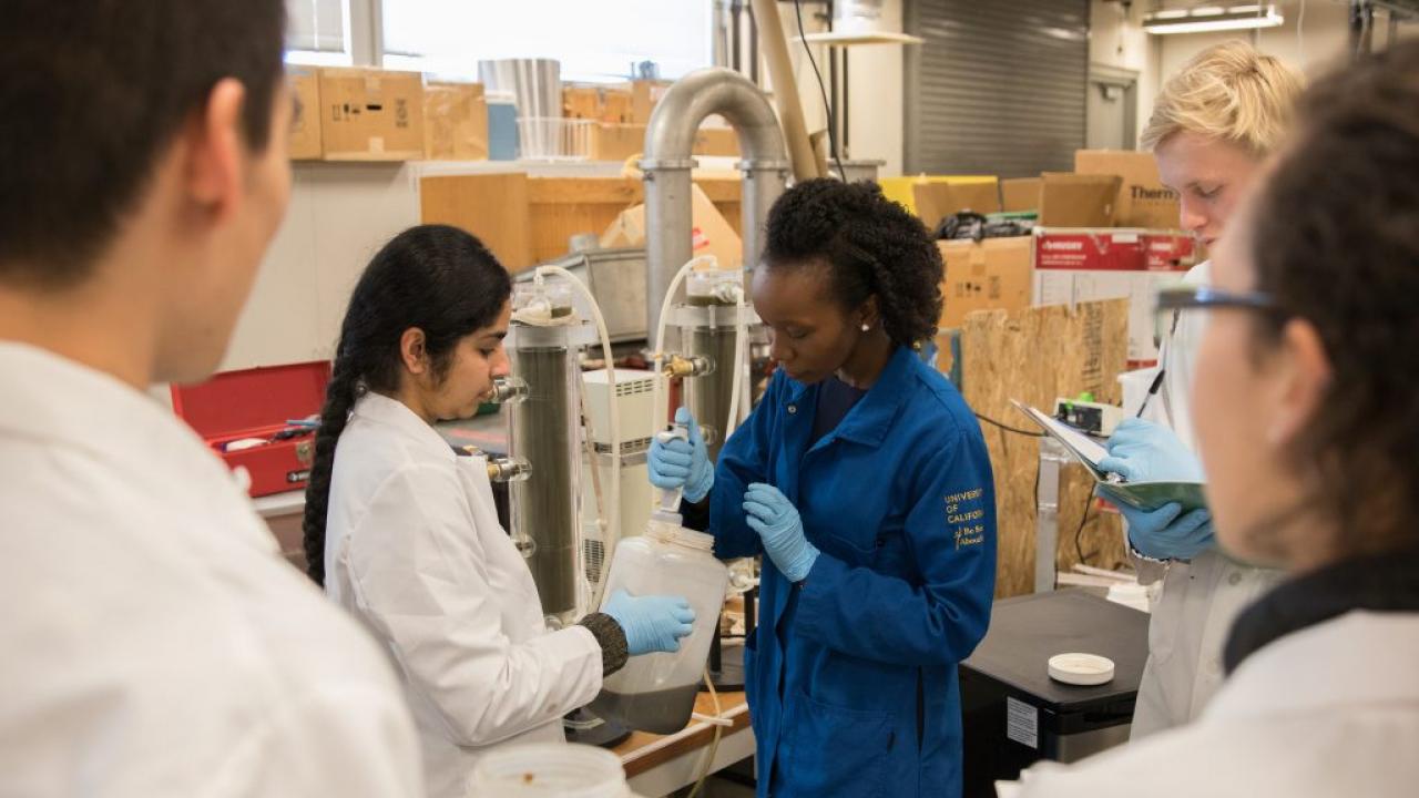 The Kinyua Laboratory leads sustainability research efforts to convert wastewater into energy. Photo: Reeta Asmai/UC Davis
