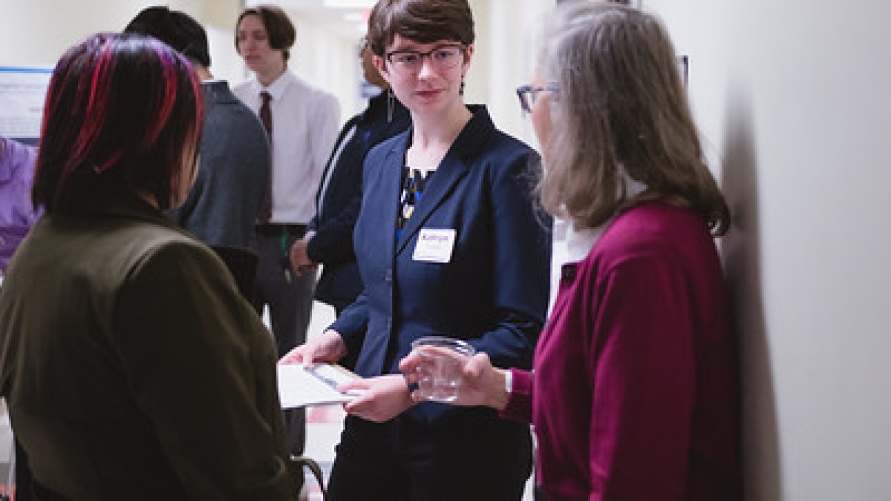 Group conversation at the ENG 3 Showcase event