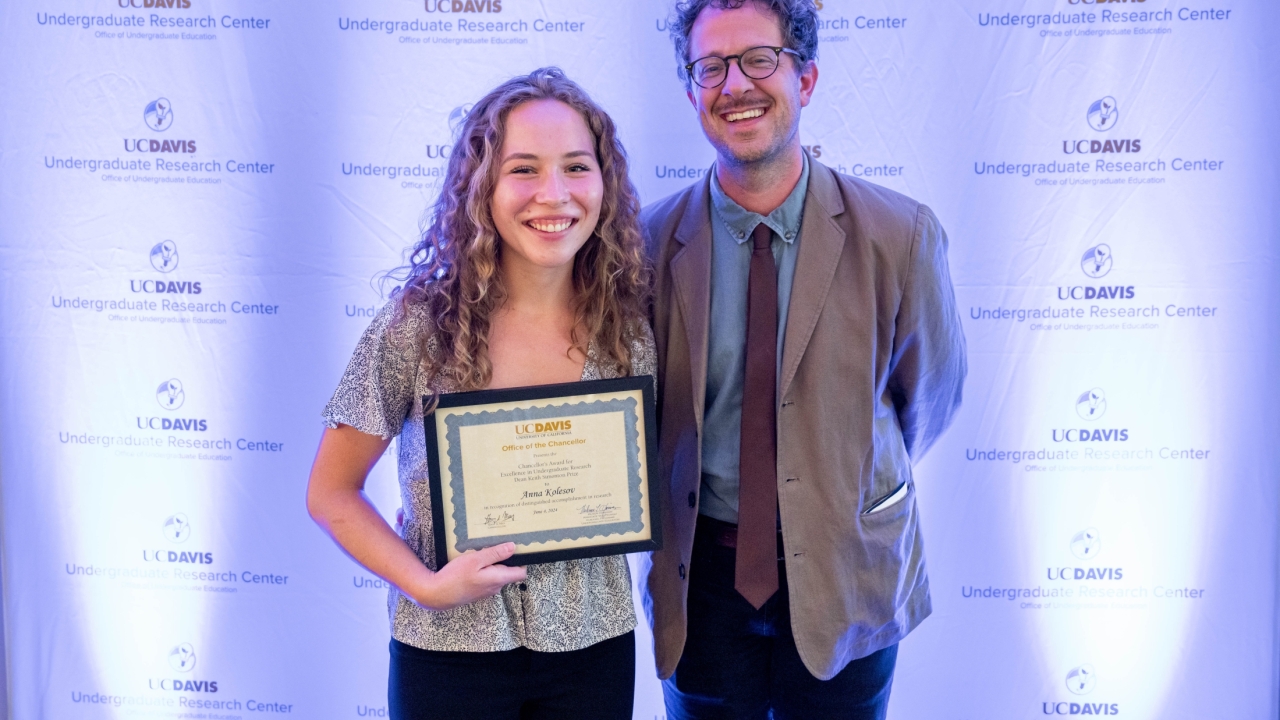 Anna Kolesov stands with Associate Professor of Biomedical Engineering Randy Carney