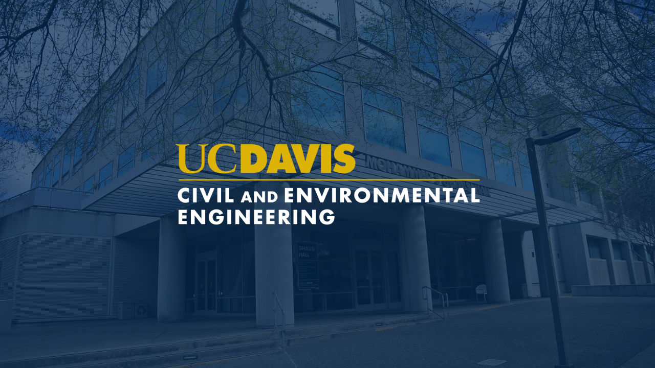Blue background with the UC Davis CEE logo 