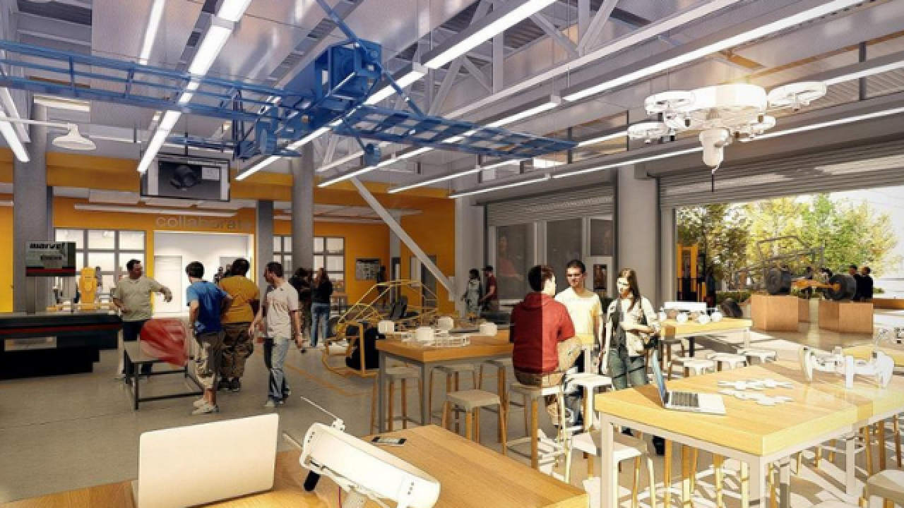 Photo of the inside of the Engineering Student Design Center