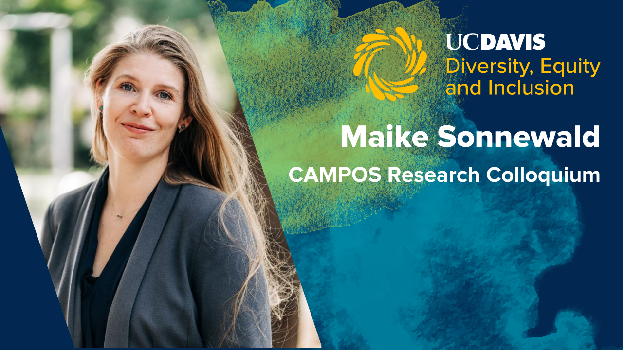 Maike Sonnewald on a flyer with the words "Maike Sonnewald CAMPOS Research Colloquium"