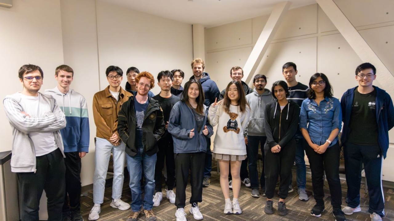 The members of the UC Davis Competitive Programming Club pose for a group photo