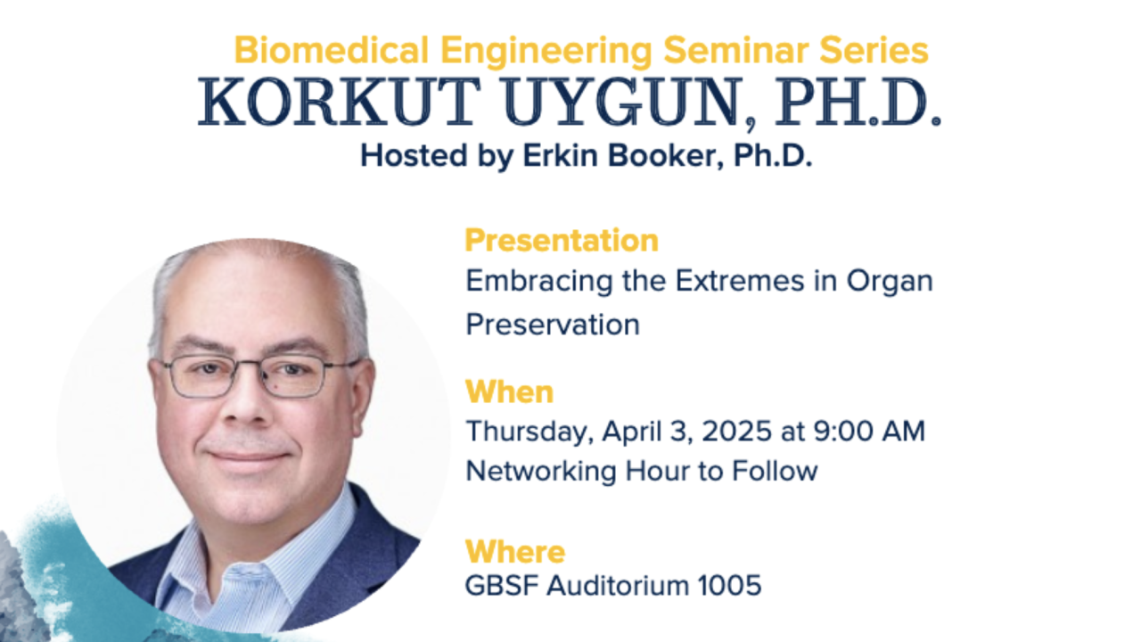 A flyer for the Seminar Series featuring a photo of Korkut Uygun