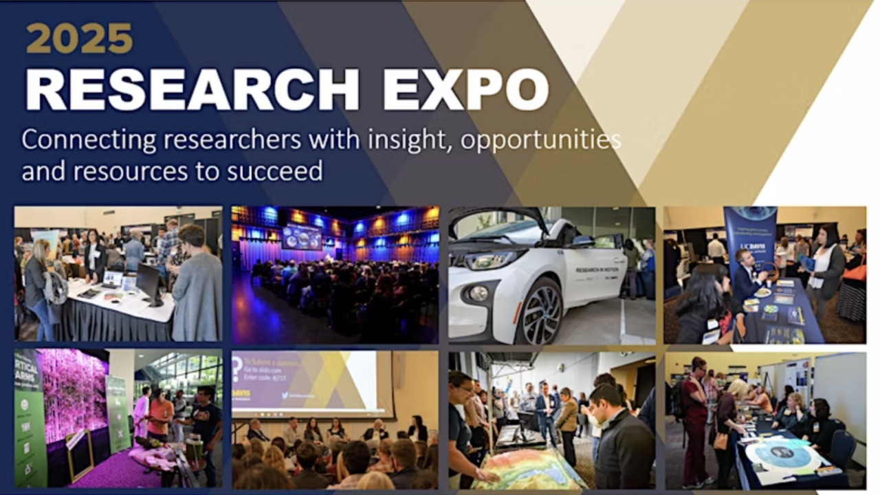 Promotional image of the 2025 Research Expo featuring photos of past events