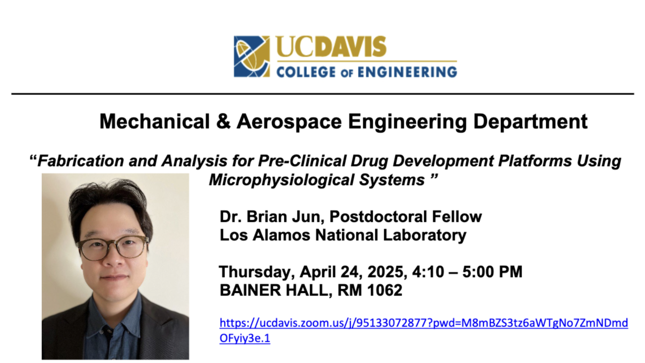 A graphic of the seminar with a photo of Dr. Brian Jun