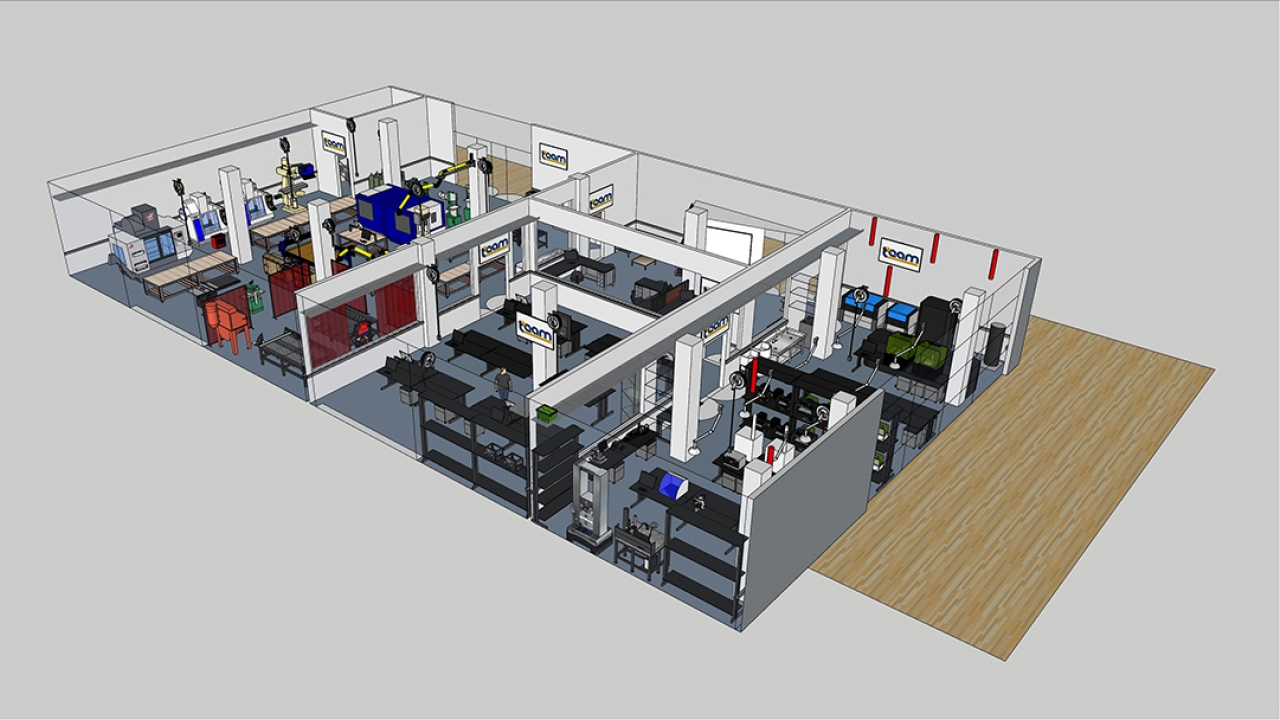 A redering of the new TEAM Lab space in Aggie Square