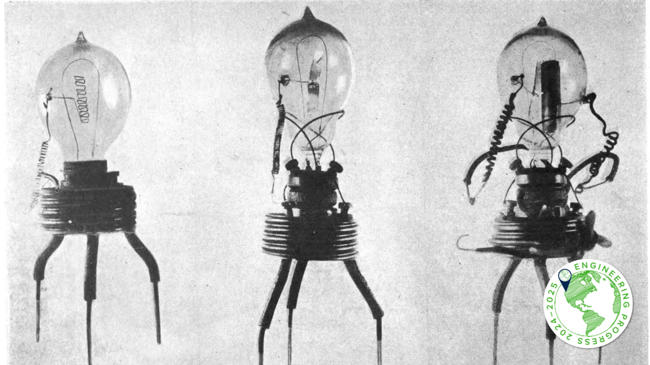 3 light bulb devices in black and white