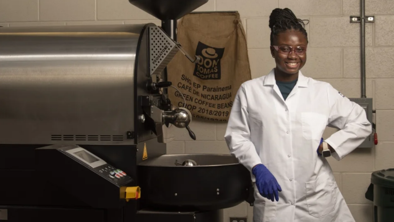 Anokye-Bempah uses a 5-kilo PROBAT Roaster to roast coffee beans. 