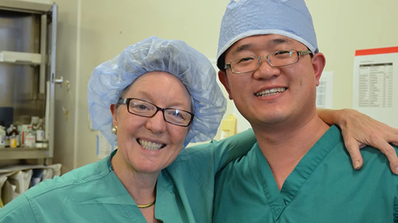 fetal surgeon Diana Farmer and bioengineer Aijun Wang