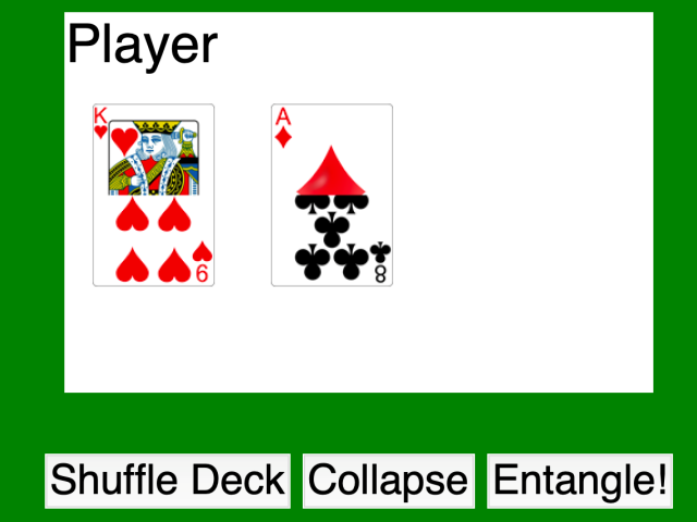 Screenshot of blackjack game