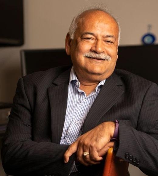A portrait of Biswanath Mukherjee