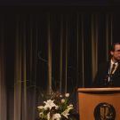 Dennis Discher speaking at the 2019 Alumni Celebration.