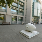 Egghead outside of the library.
