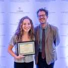 Anna Kolesov stands with Associate Professor of Biomedical Engineering Randy Carney