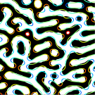 black, white and rainbow color squiggles