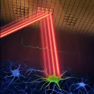 laser beam patterned by a digital micromirror device 