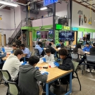 Middle school students collaborate on STEM projects in a makerspace