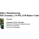Information about the MAE seminar with a photo of the presenter