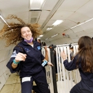 Janine on a zero-gravity flight