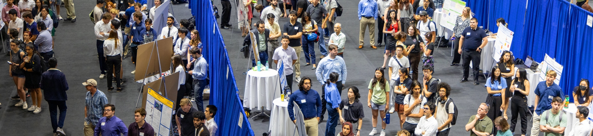 Overhead shot of student design showcase