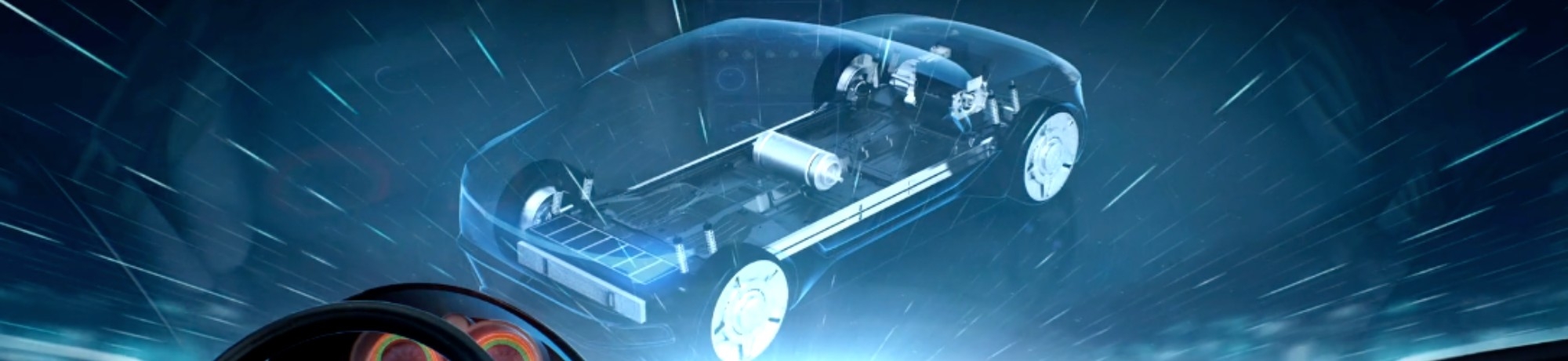 Futuristic car in a rendering